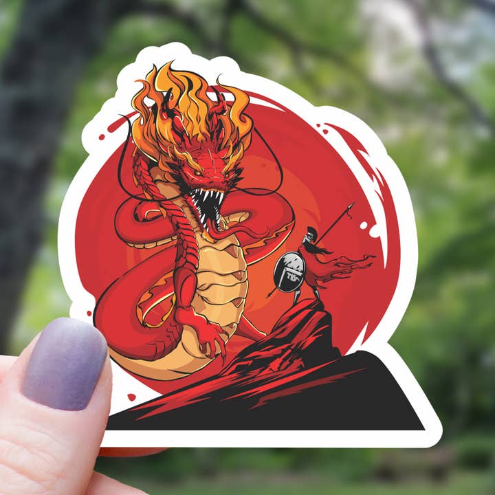 Warrior Preparing to Fight Sticker - 3" for wholesale by Mimic Gaming Co