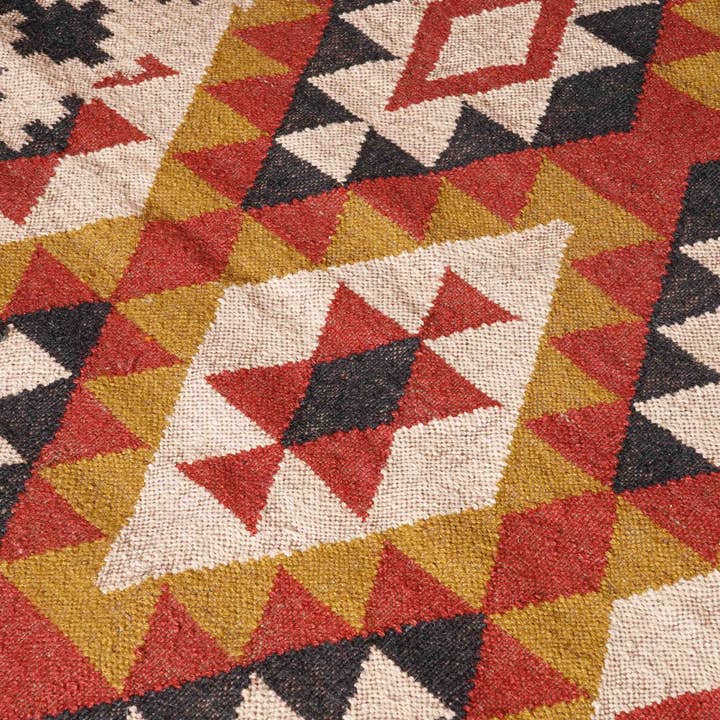 Chouhan Rugs - Wholesale Area Rug - Indian Village Art Hand Woven Wool Jute Kilim Decor Jute Rug4