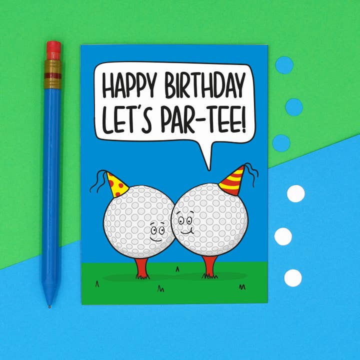 TeePee Creations – Großhandel Geburtstagskarten – Golf-Wortspiel zum Geburtstag, A6-Karte