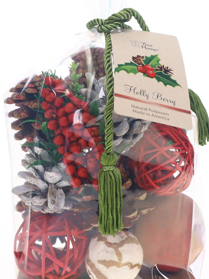Holly Berry 2qt Bag potpourri, seasonal, potpourri, exotics for wholesale by Your Home
