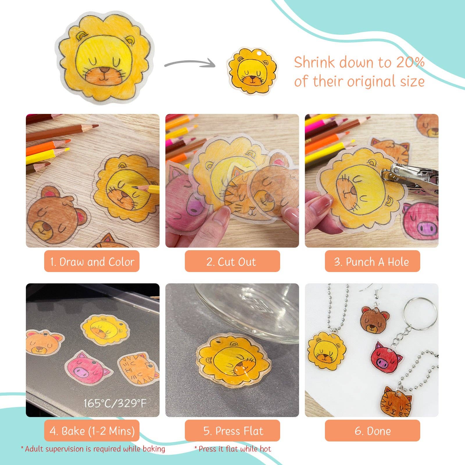 Wrapables.com - Wholesale DIY Craft Kit - Wrapables 20 Sheets DIY Heat Shrink Art Film Sheet Set2