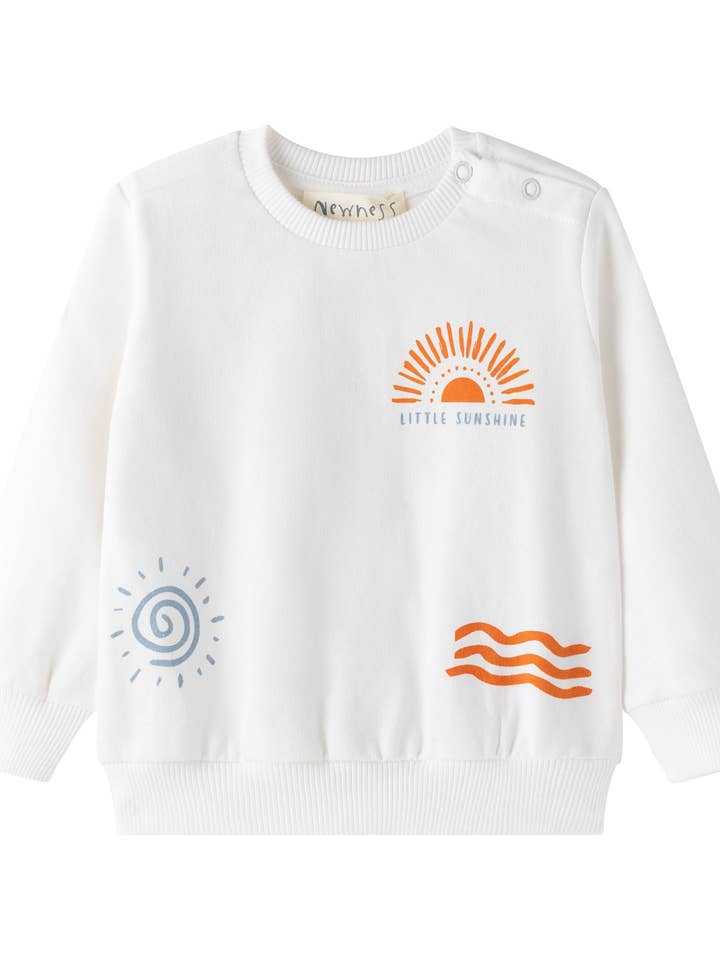 Witte babytrui 6-24M elastisch katoen BBV66045 voor wholesale door Newness Kids