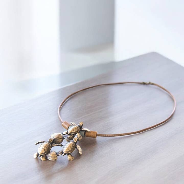 Big Blue by Roland St John - Wholesale Pendant/Charm Necklace - Hatchlings Turtles Bronze w/Beads7