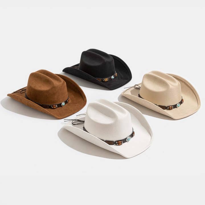 Västlig turkos dekorband cowboyhatt för wholesale av Collections by Fame Accessories