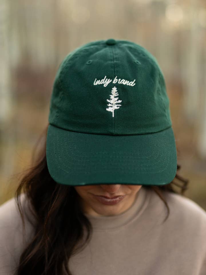 Tree logo dad cap-forest green for wholesale by Indy Brand