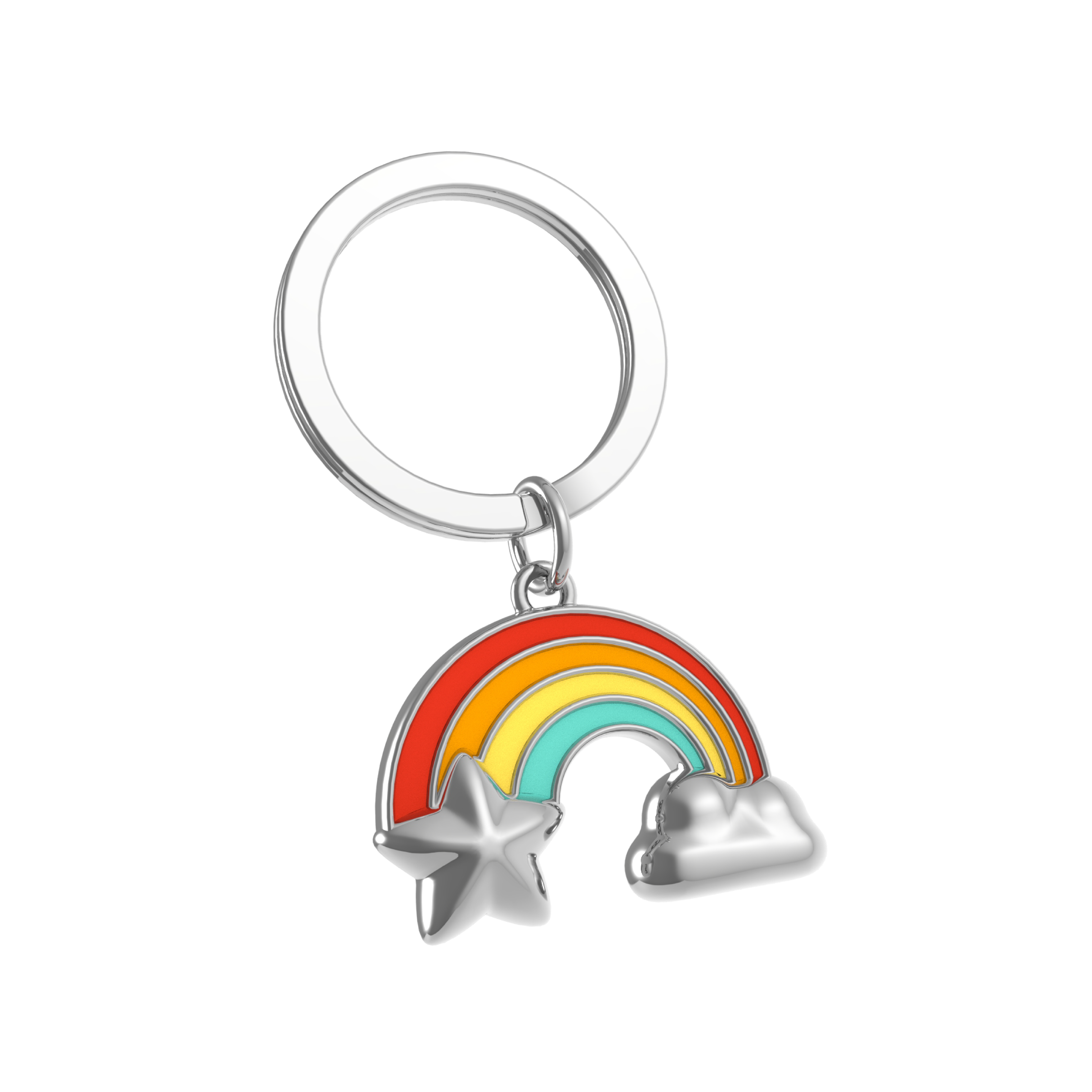 Oli Olsen – wholesale Keychain – Women's – Metalmorphose Bright Rainbow With Cloud & Star Keyring0