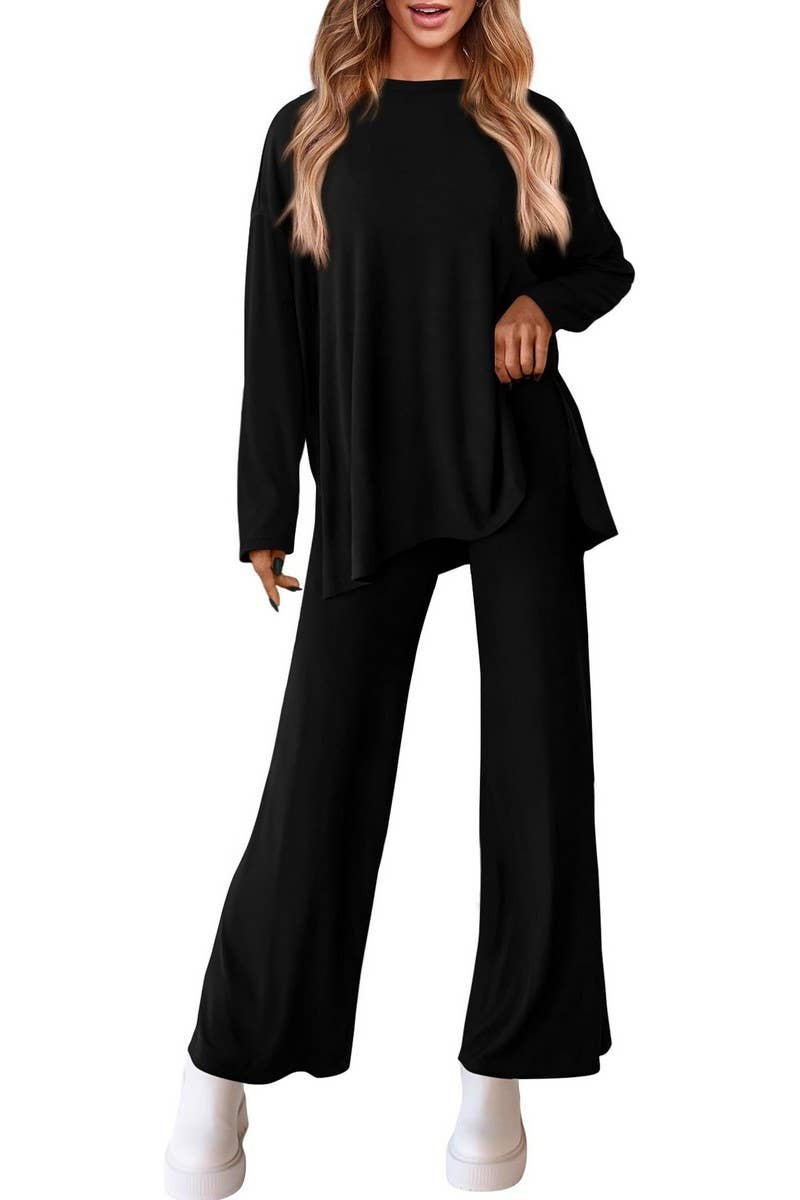 NINEXIS - Wholesale Top & Pant Set (NOT Loungewear) - Women's - CWSTB00483_2025 KNIT LOUNGE SET WOMEN 2 PIECE CASUAL OUTFITS1