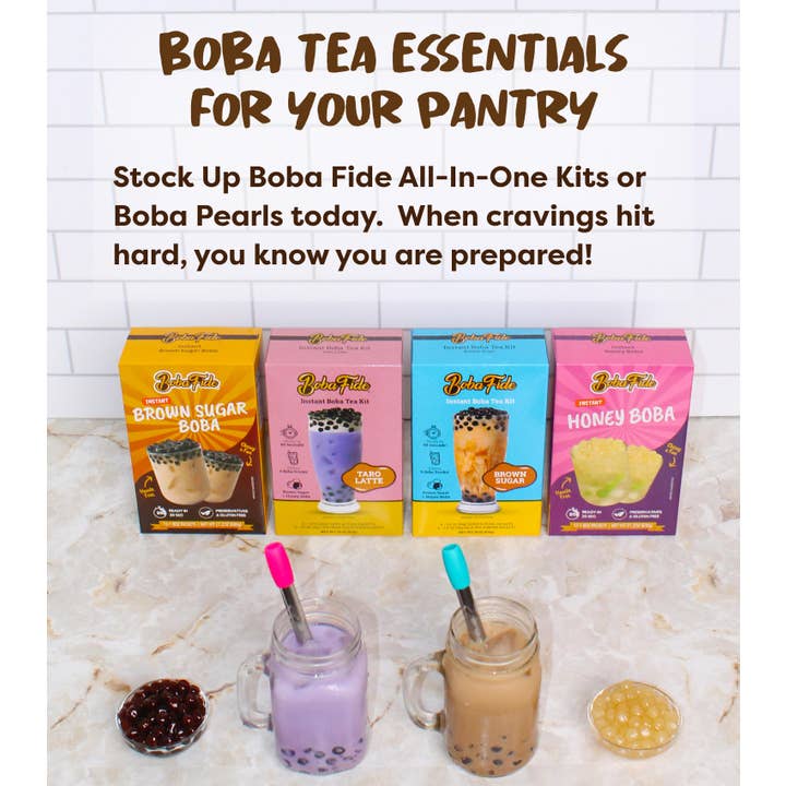 Boba Fide - Wholesale DIY Drink Kit - Instant Brown Sugar Boba Tapioca Pearls (Bulk/60 Packs)
