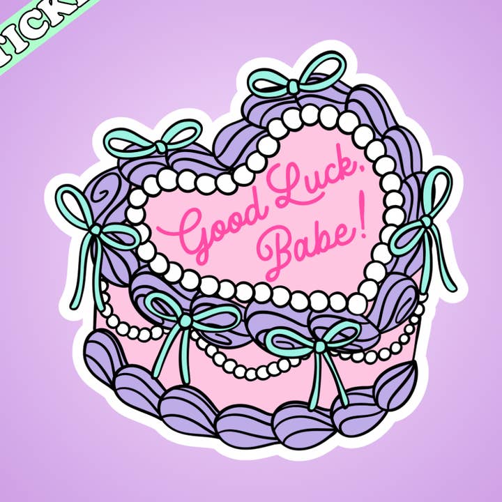 Good Luck Babe Sticker, Chappell Roan Cake, Music Sticker for wholesale by Pretty Toxic Stickers