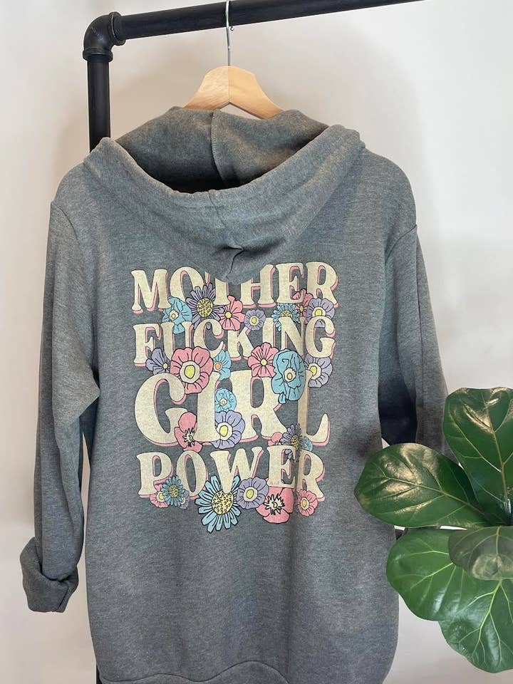 MOTHER FUCKING GIRL POWER - FRONT ZIP HOODIE for wholesale by A+J Lifestyle