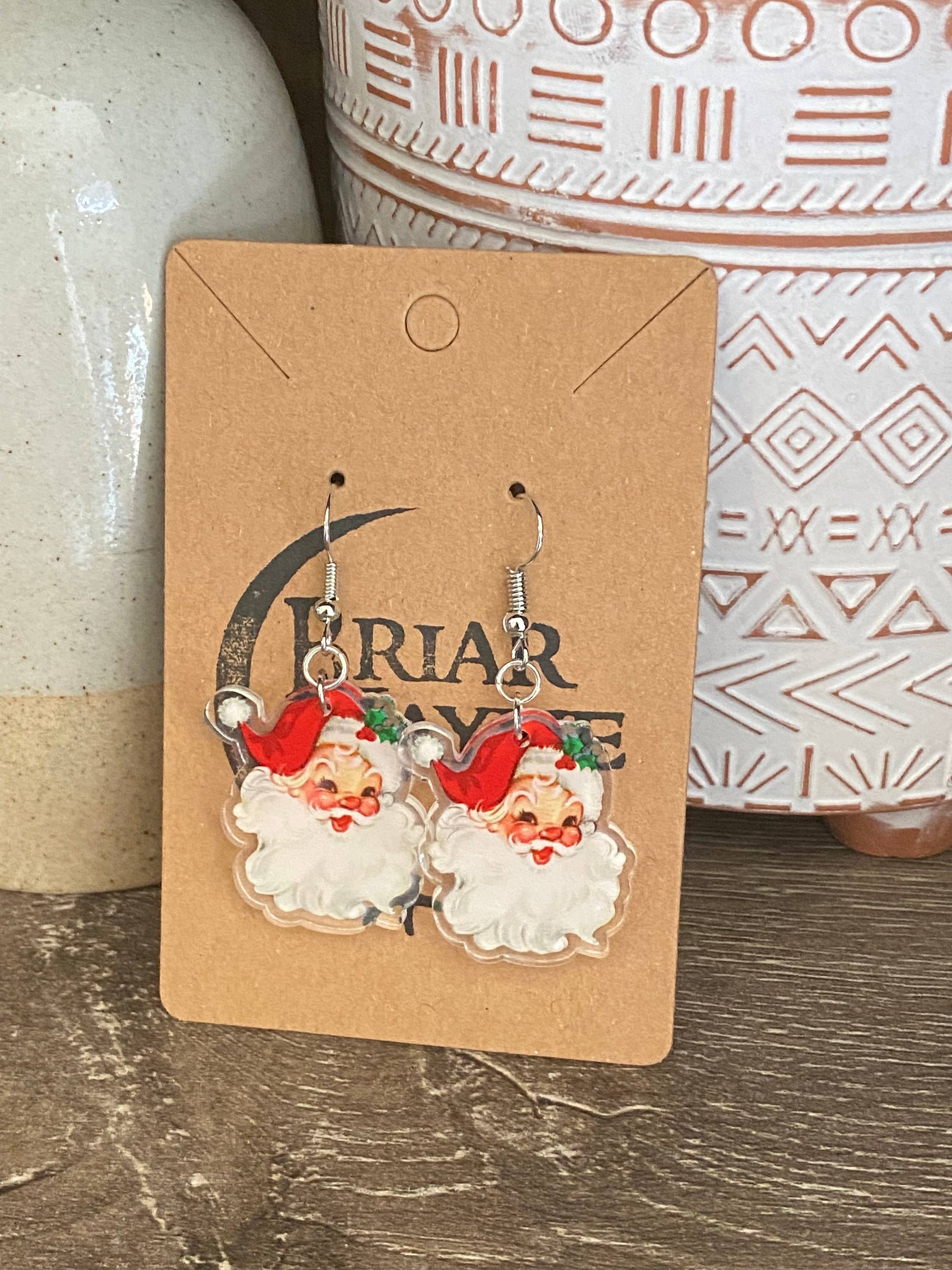 Briar layne - Wholesale Dangle Earrings - Vintage Santa Clause Christmas Holiday Earrings3