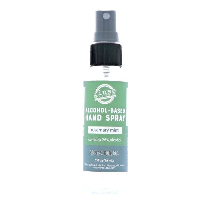 Rinse Bath Body Inc - Vente Désinfectants pour les mains - Vaporisateur pour les mains à base d'alcool - Romarin Menthe0