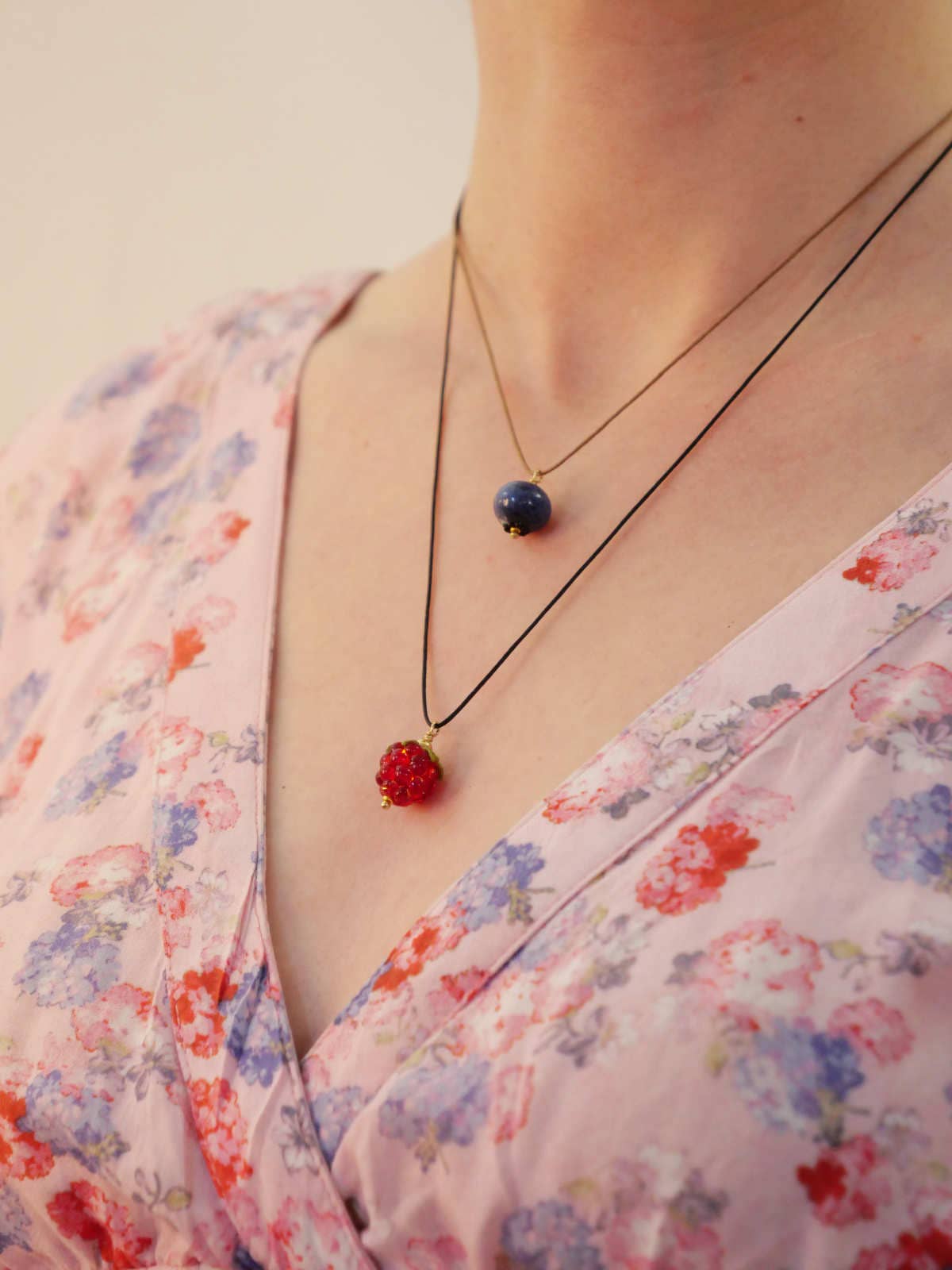 CHRISTEL BUSSIERE - Vente Collier de perles - Collier coulissant myrtille2