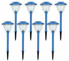 OutdoorSolarOutlet - Wholesale Outdoor/Lawn Light - NEW LED Energizer 8Pack Solar Pathoway Lights Outdoor-Stainless Steel(Blue)Waterproof1