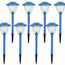 OutdoorSolarOutlet - Wholesale Outdoor/Lawn Light - NEW LED Energizer 8Pack Solar Pathoway Lights Outdoor-Stainless Steel(Blue)Waterproof1