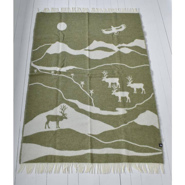 Bergwandern Grüne Wolldecke für den Großhandel von Arvidssons Textil