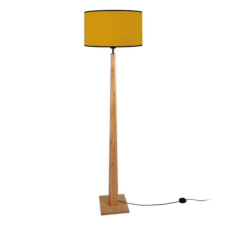 NIDRA - Natural and Yellow Straight Wood Floor Lamp for wholesale by Tosel Shop