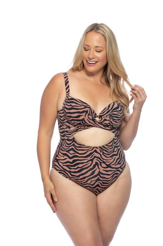 Plus Animal Print One Piece Plus Size Swimsuit for wholesale on Faire2