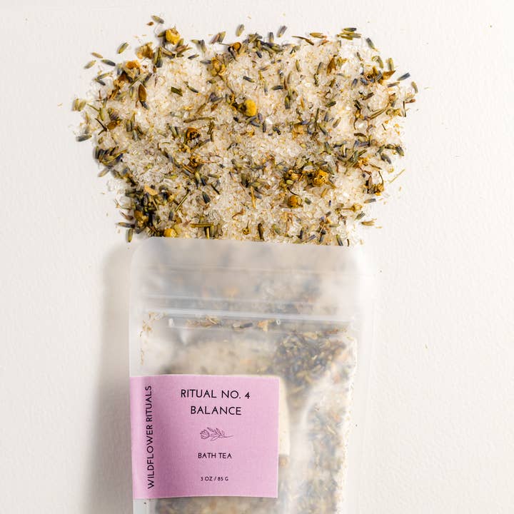 Wildflower Rituals – wholesale Badsalt och skumbad – Örtbad Te Ritual Nr. 4 Balanserande Badblandning 85 g