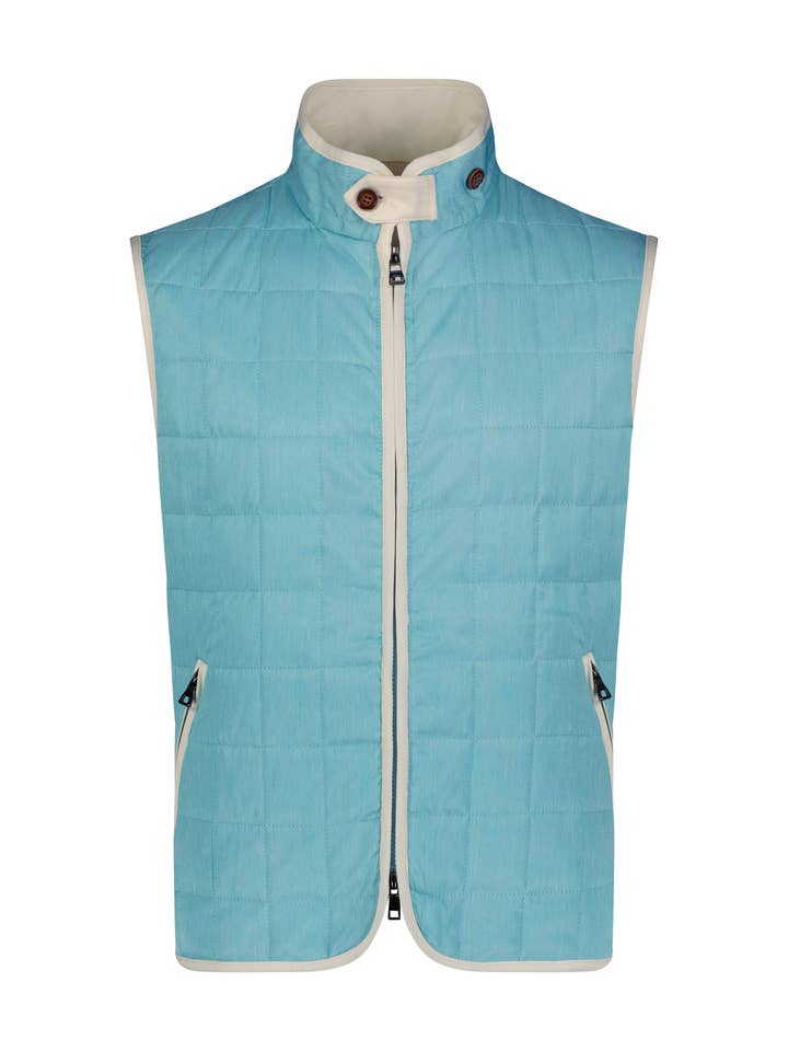 Aqua Kviltad Väst för wholesale av Luchiano Visconti