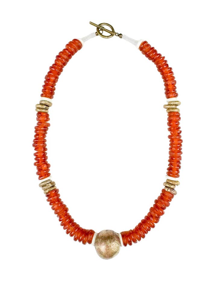 Classic Glass Necklace | Amber for wholesale by Twine & Twig