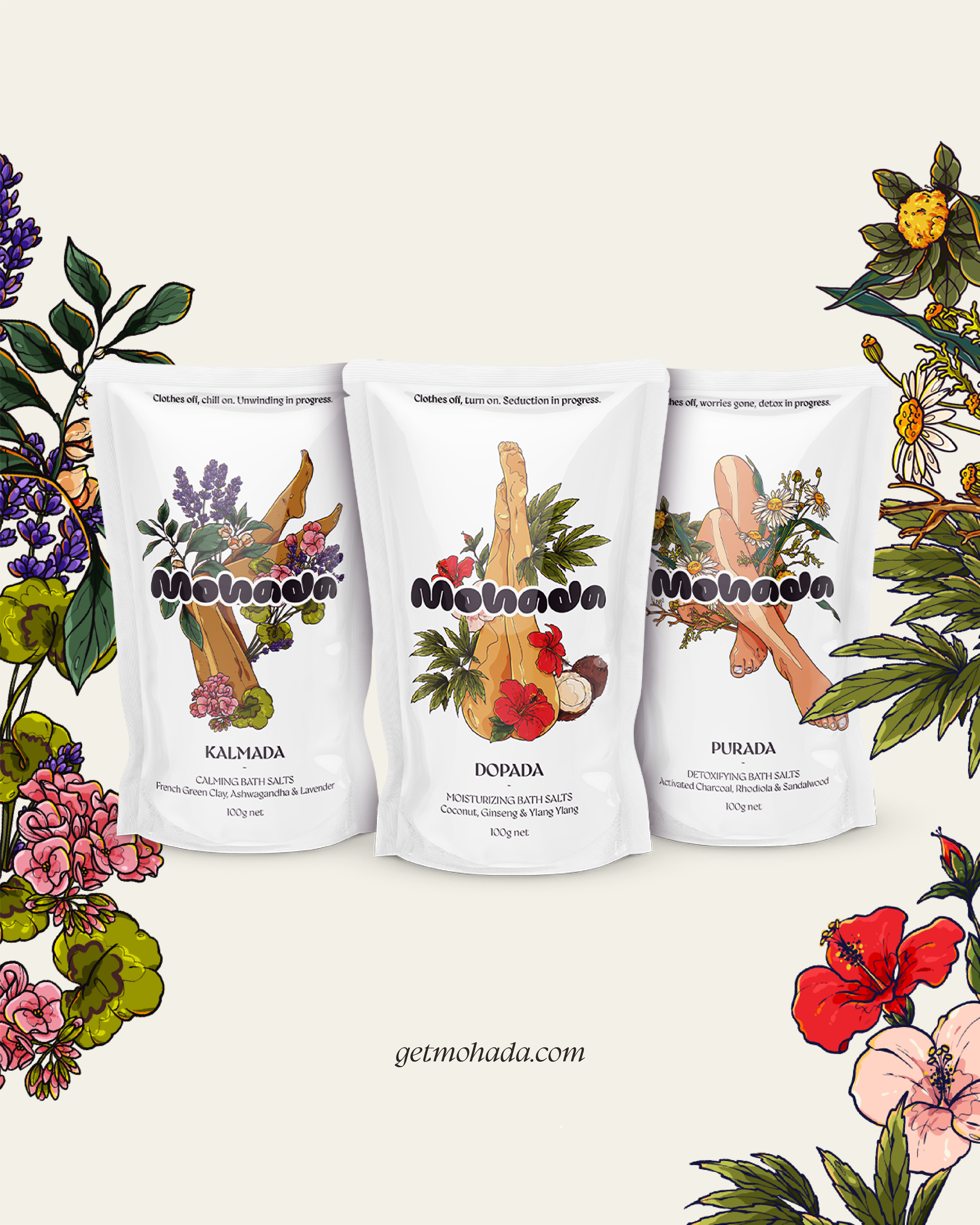 MOHADA - Vente Sel de bain - Sels de Bain Adaptogènes Restaurateurs de Peau Cadeau de Soins Personnels MIN9