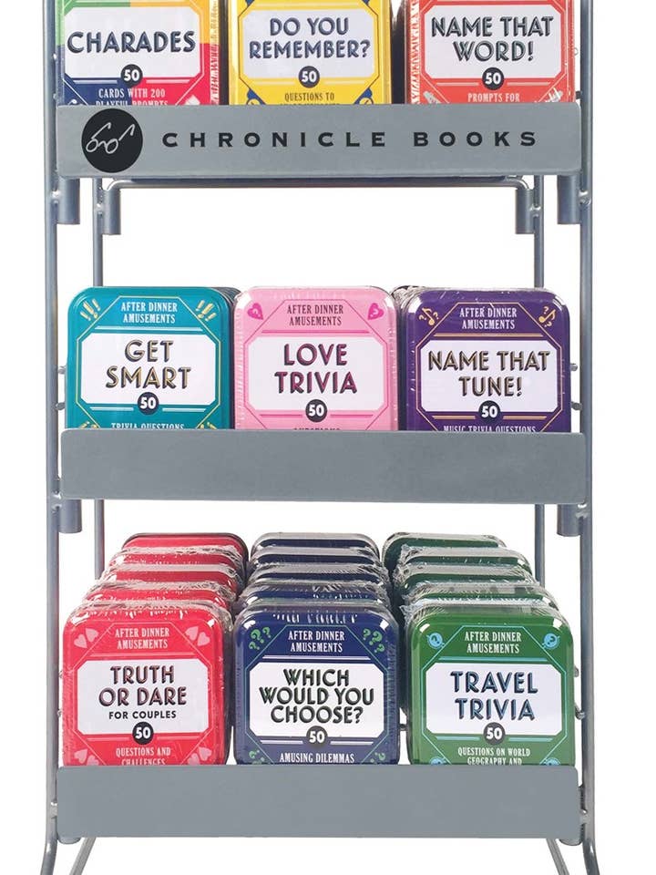 After Dinner & On-the-Go Amusements Wire Rack Empty Display for wholesale by Chronicle Books