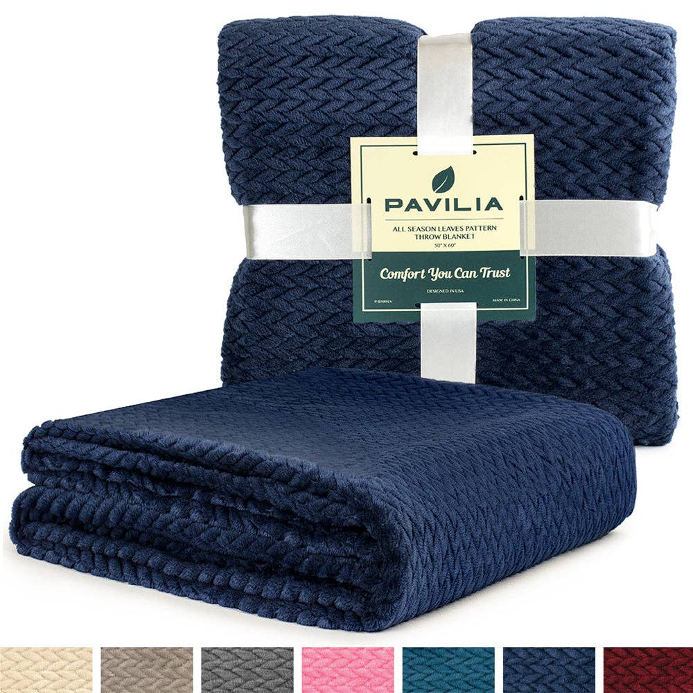 Pavilia – Manta para sofá por atacado – Cobertor de fleece texturizado com estampa de folhas65
