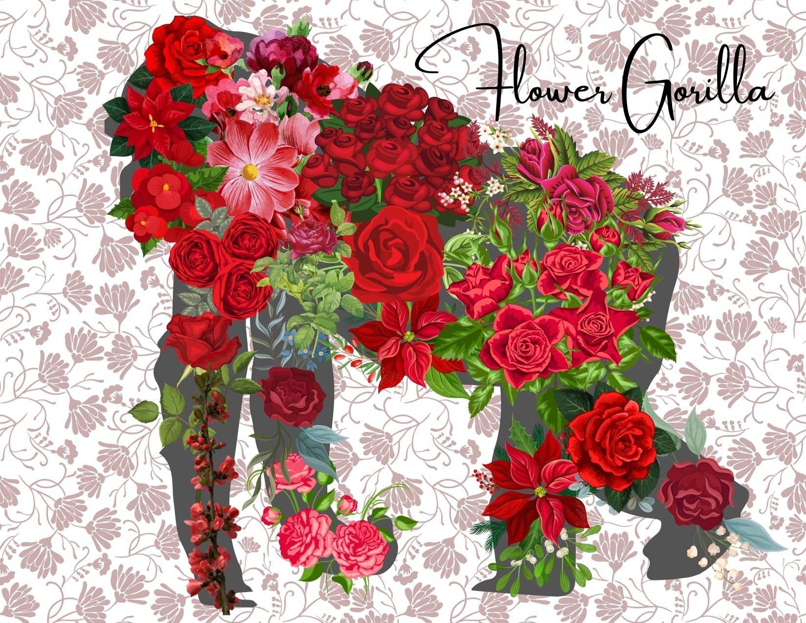 Piles of Postcards - Wholesale Postcard - Gorilla Postcard with Flowers0