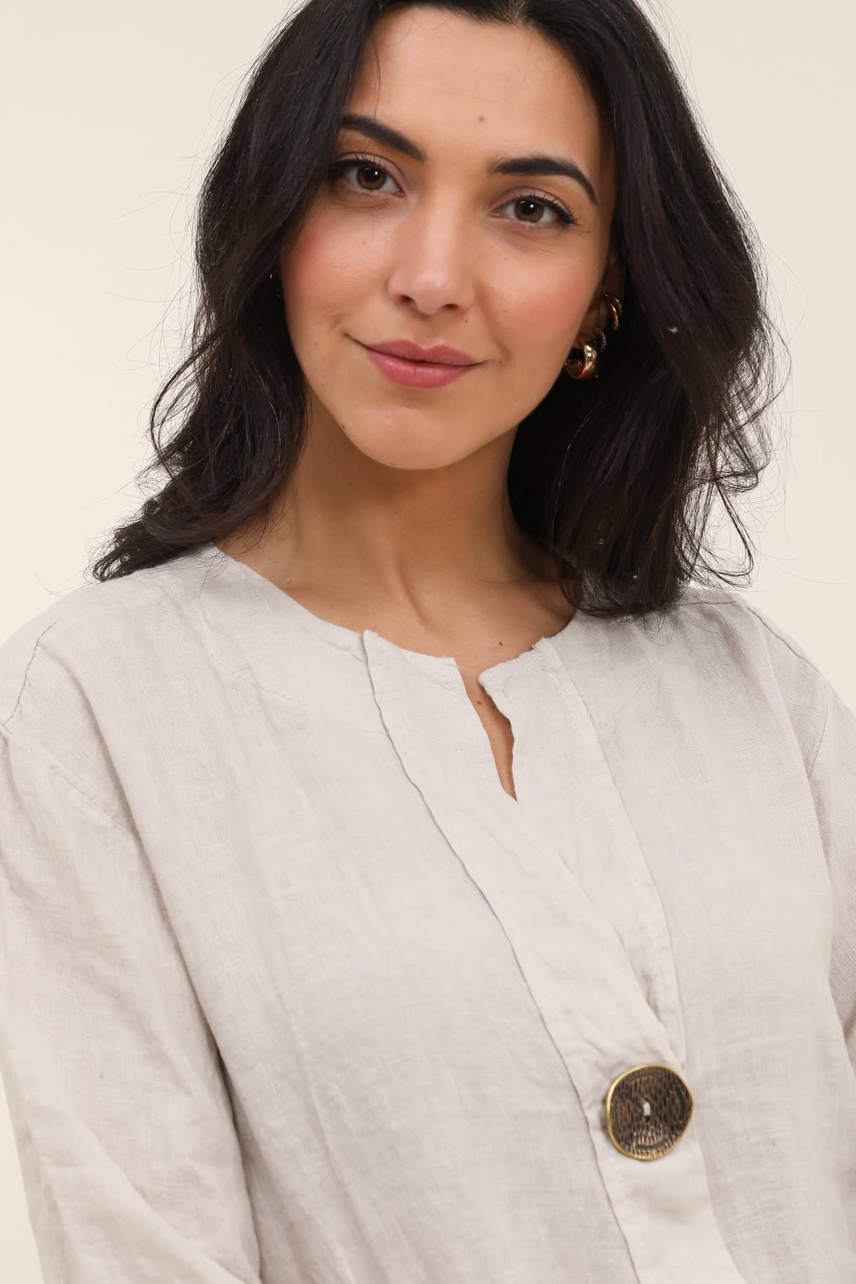 LÉA & LUC - Vente Robe – femme - Robes en 100% Lin avec un bouton REF. 554746