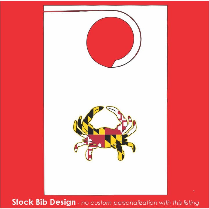 Stock Party Lätzchen mit Maryland-Flagge, Krabbendesign, 10er-Pack für den Großhandel von Party Bibs