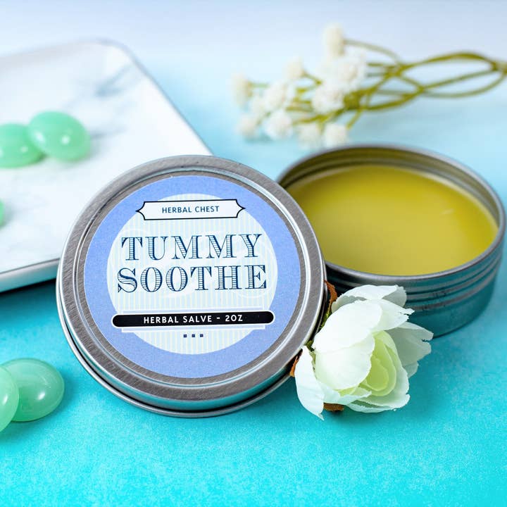 Tummy Soothe Salve, Stomach Ache, Bloating, Digestive Aid for wholesale by Herbal Chest