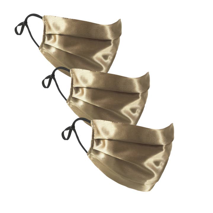 GOLDEN HOUR – wholesale Icke-medicinsk engångsmask – Kaffe Guld Silk Satin Ansiktsmask