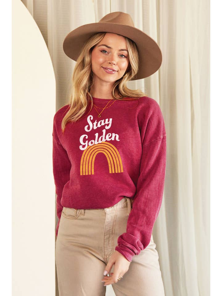 OAT COLLECTIVE - Vendita all'ingrosso Felpa stampata - Donna - Felpa STAY GOLDEN Mineral Graphic1