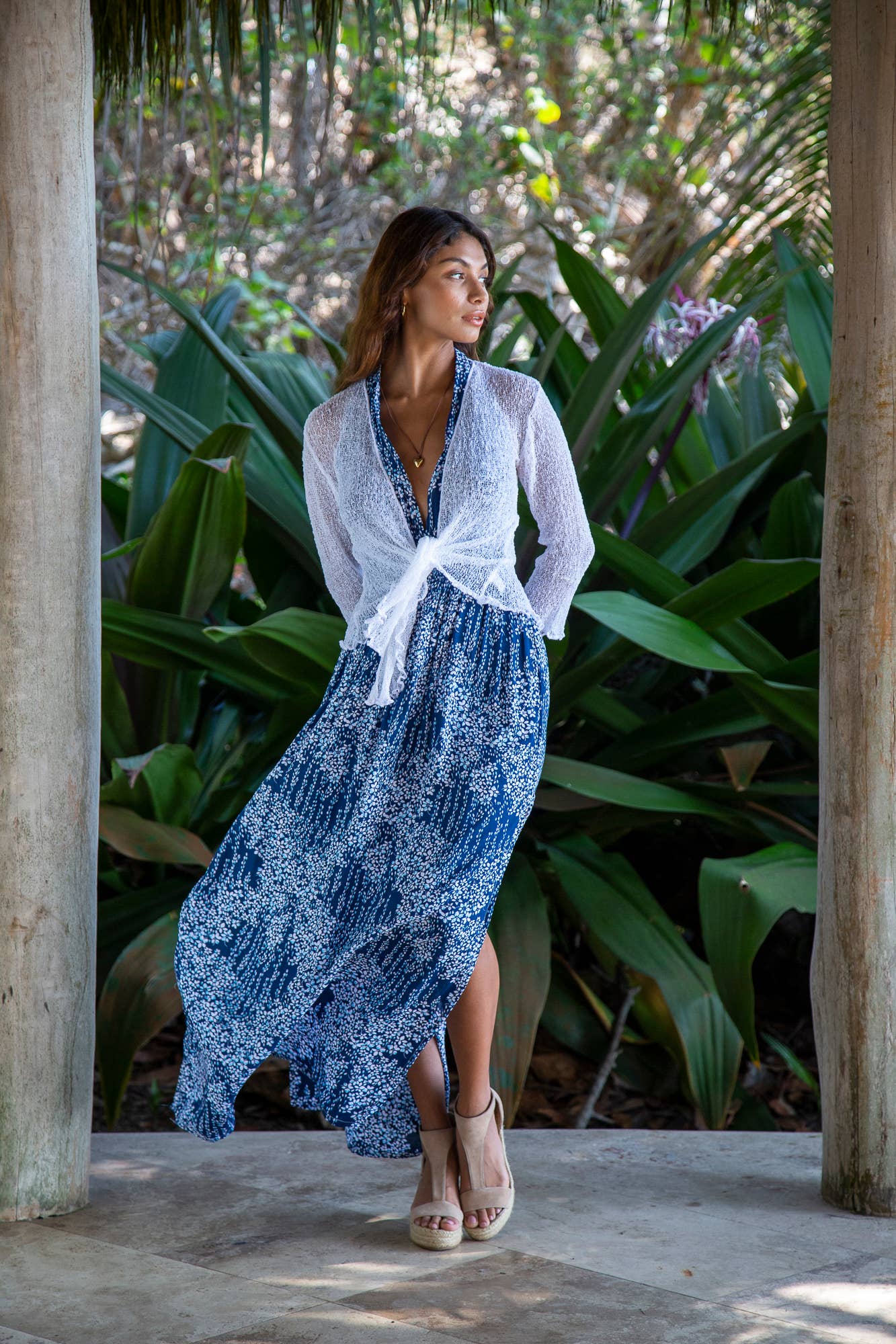 Bali Prema - Wholesale Cardigan - Women's - Summer Knit Sheer Cardigan Bolero Shrug Cover in White2