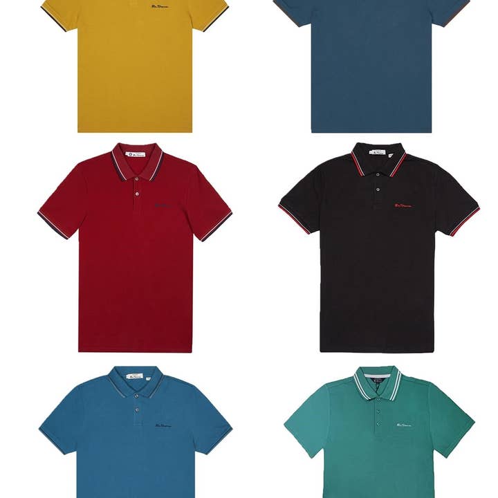 Ben Sherman Men's Big Size Organic Signature Polo Shirt (0059310) Size XXL-5XL, Multicolours for wholesale by Brooklyn Big & Tall