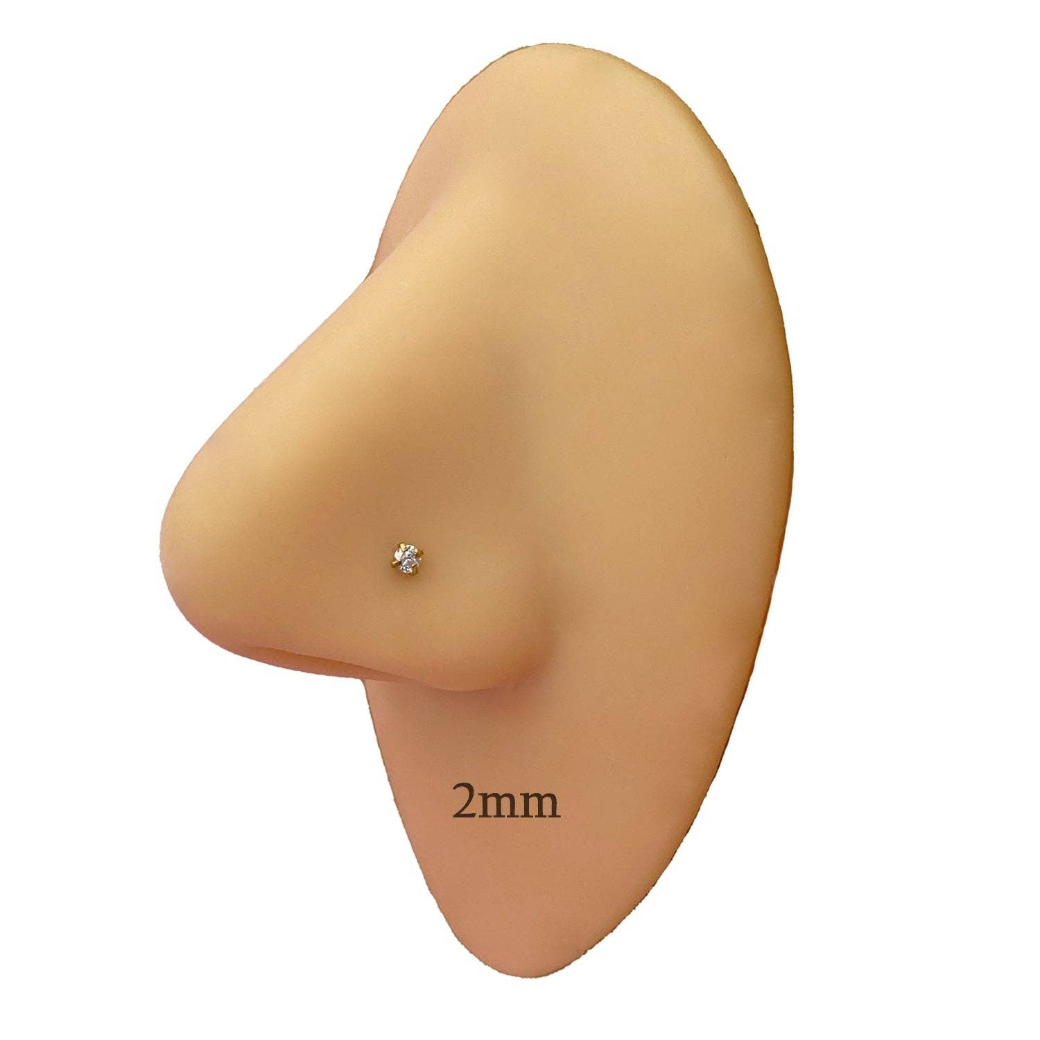 Schmuckgroßhandel - Venta al por mayor Pendiente sin pareja - Pendiente de nariz espiral de titanio con piedra de circonia3