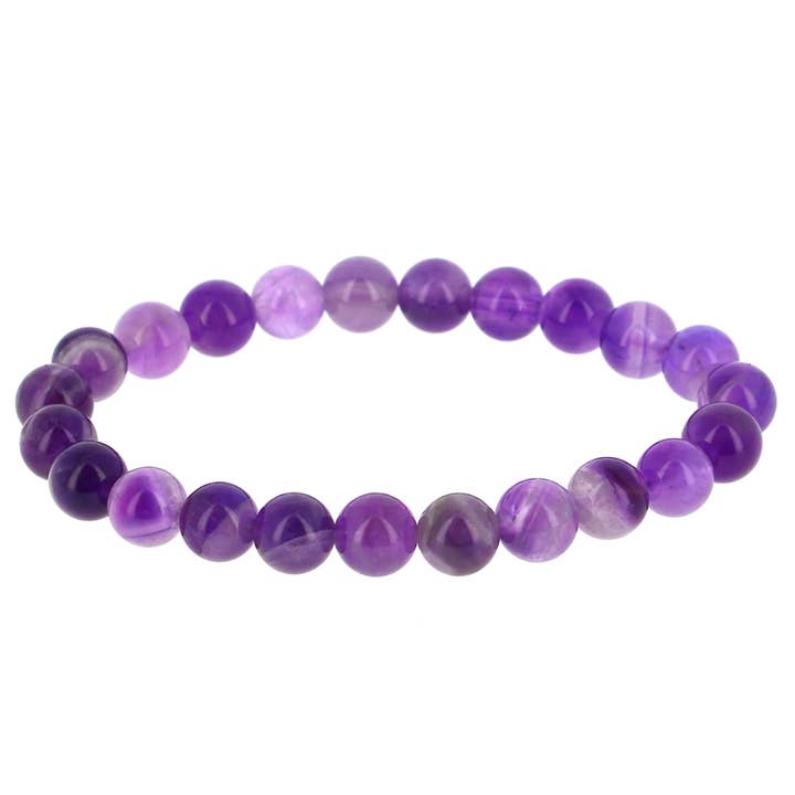 Amethyst Chevron Beads 8mm Bracelet for wholesale by Artisans de Madagascar