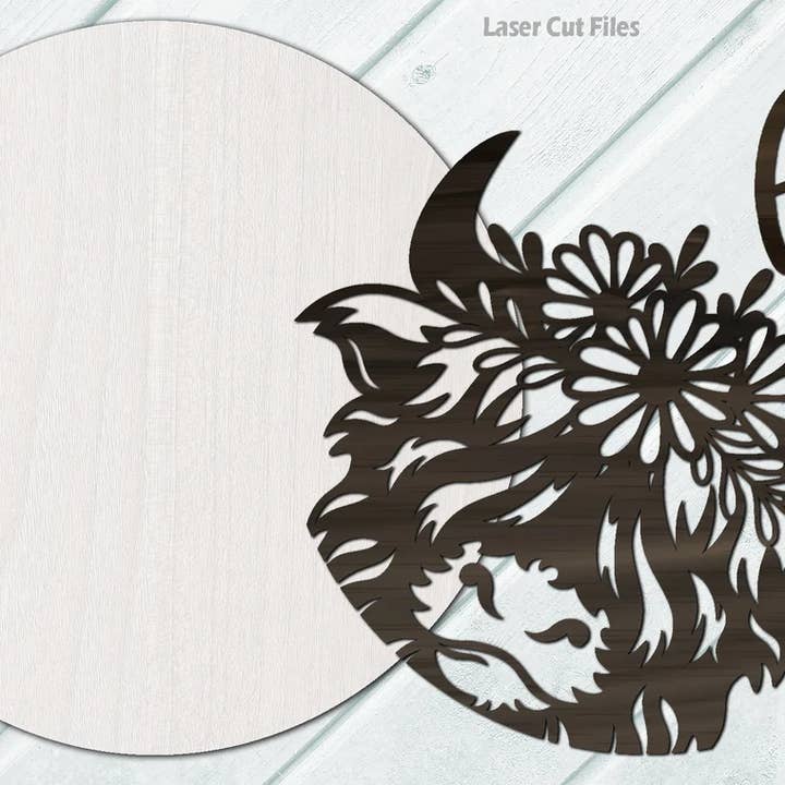 Kate's Blanks - Wholesale DIY Craft Kit - Animal- HI Highland Cow Door Hanger DIY | Wood Sign2