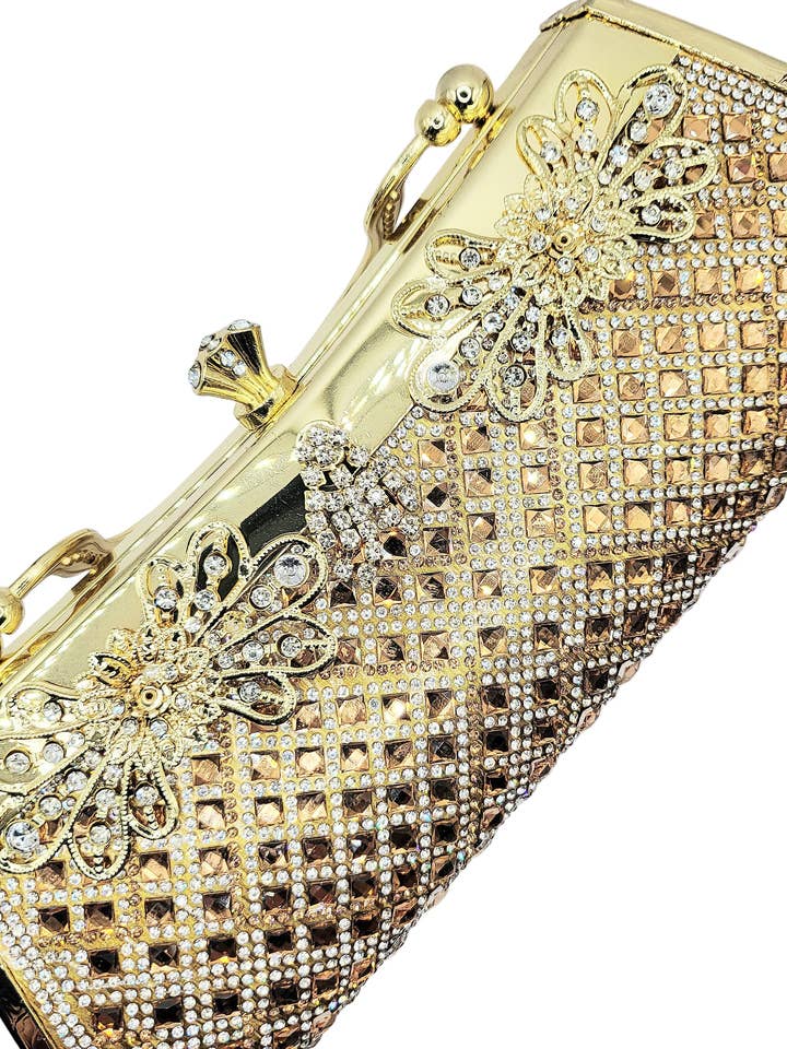 Bolso de mano de cristal oblonga espejada para venta al por mayor de Arya Jewellery Wholesale