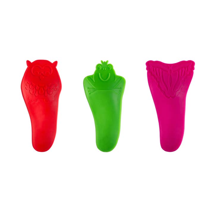 Lot de 3 - Un hibou rouge, une grenouille verte et un papillon rose pour la vente par Bright Kids LLC .com