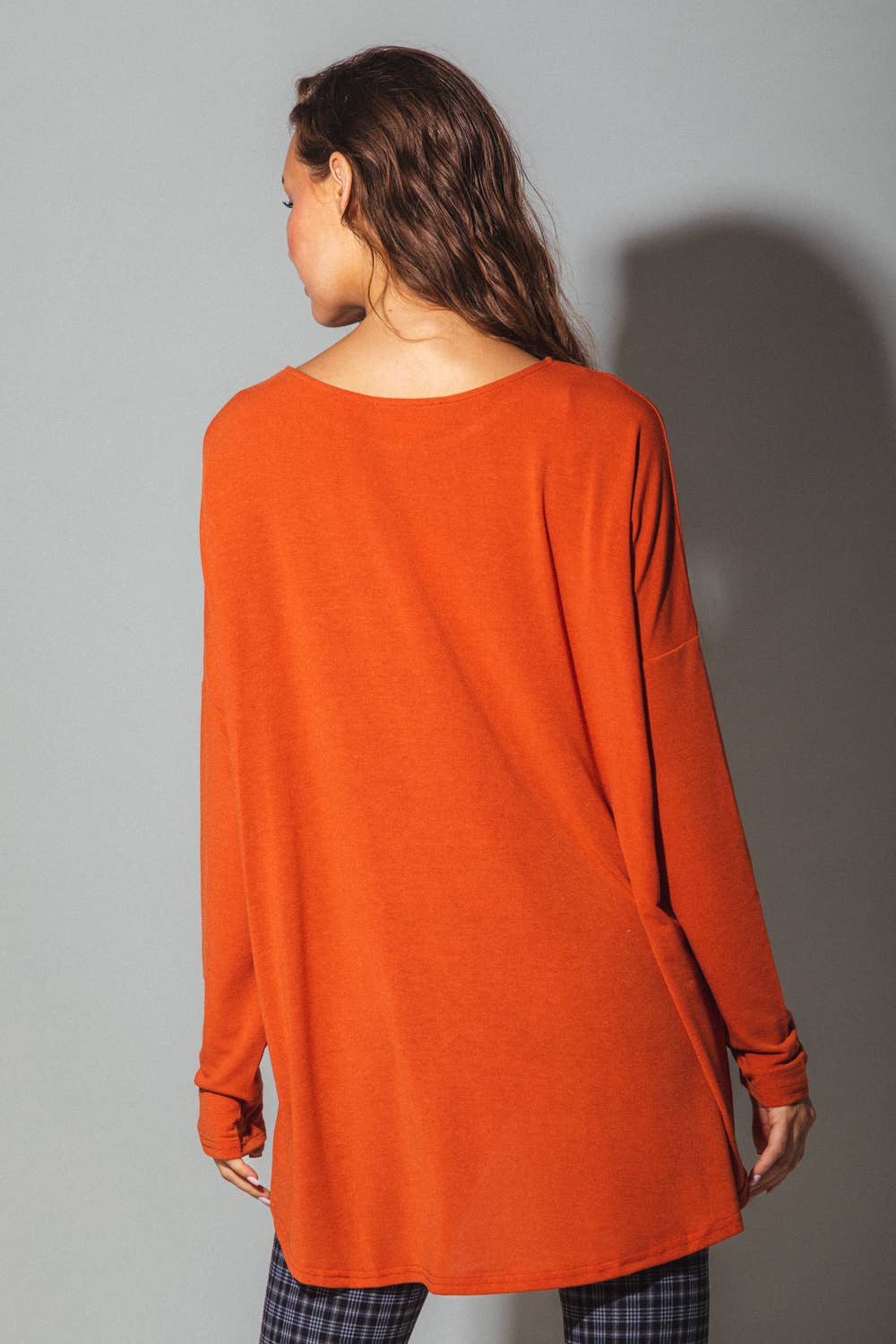 VERY J - Wholesale Tunic - Women's - LT24297-Long sleeve tunic knit top13