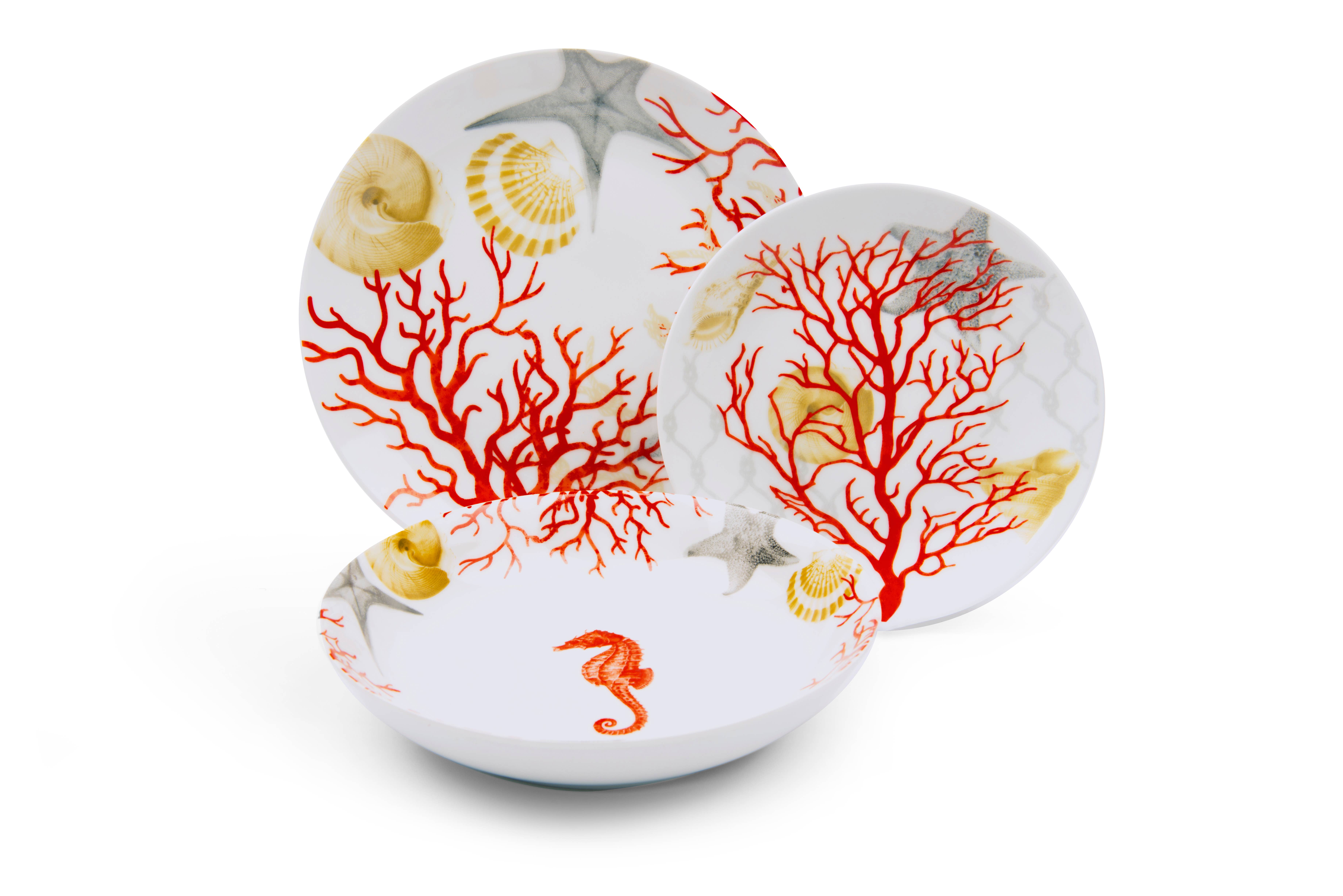 multicolour 18 Coral Dinnerware Set for wholesale on Faire1