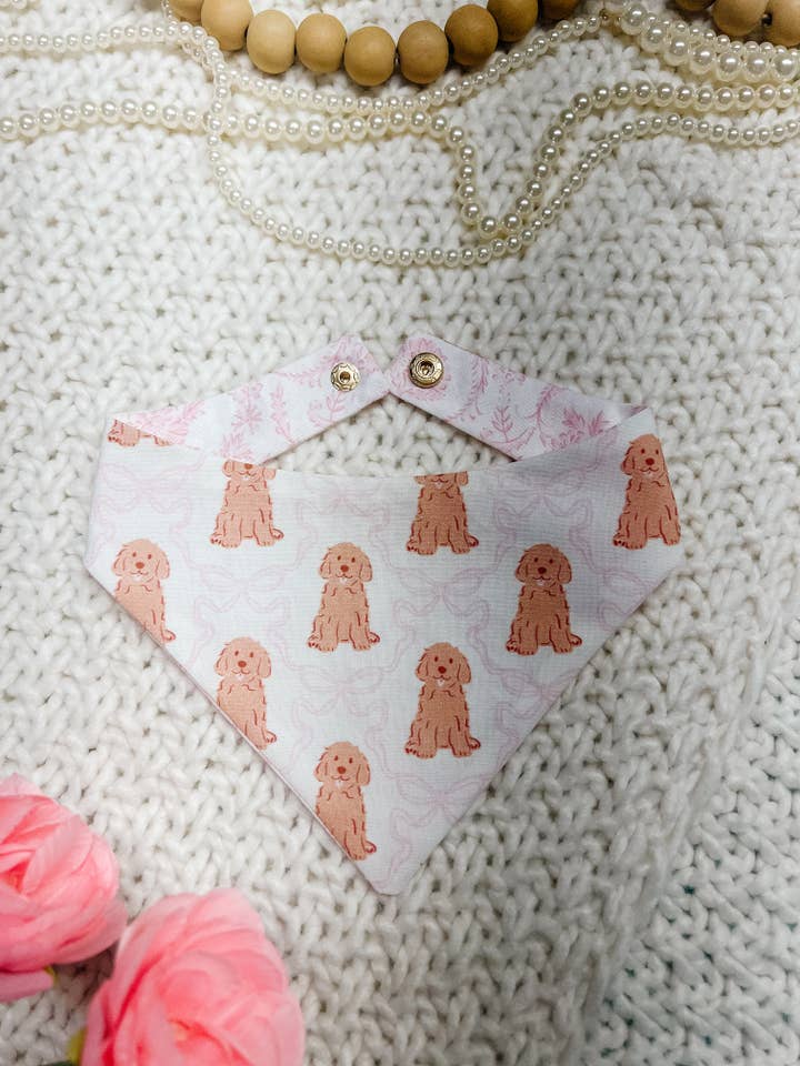 Doodle Dog Bandana, Coquette Snap On Pet Scarf for wholesale by StellaLoo