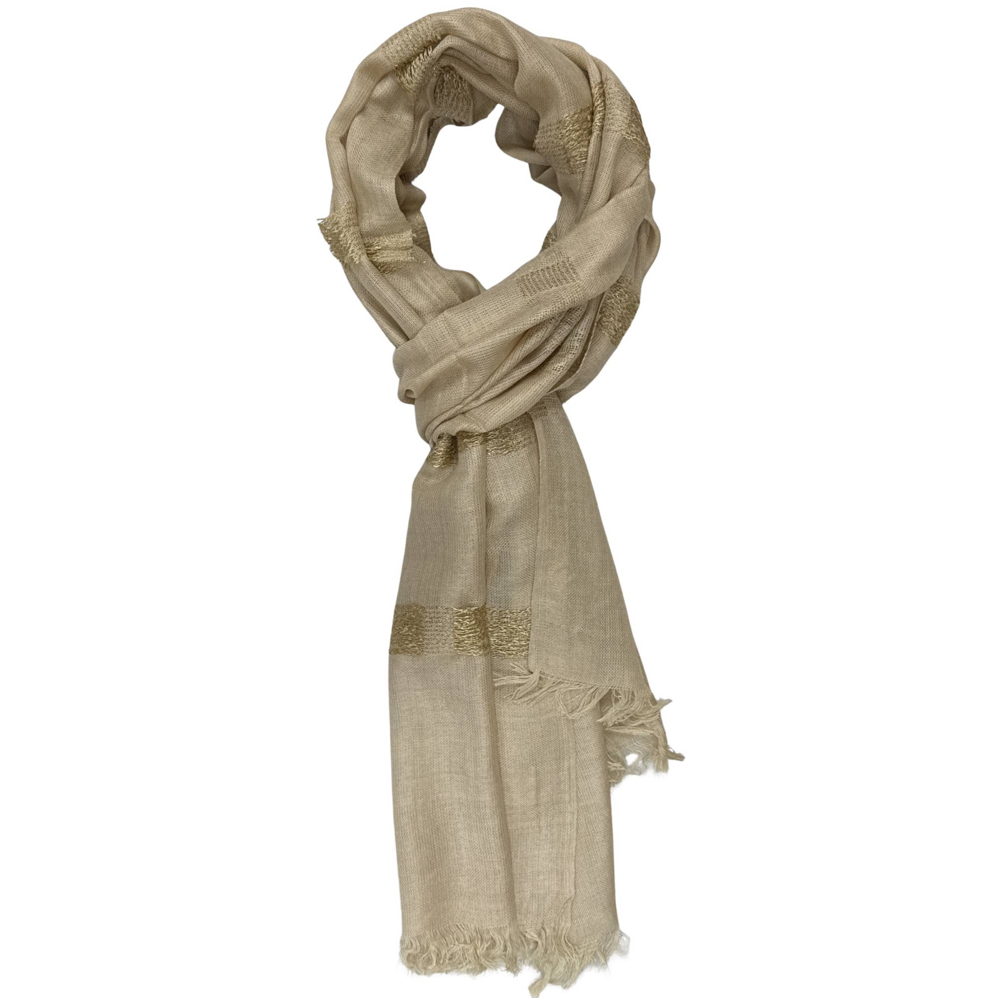 Treasure Jewelry - Wholesale Scarf - Women's - Hand-Loomed Viscose-Blend Tassel Scarf – Plaid & Striped5