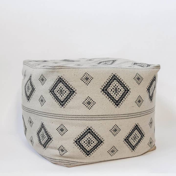 18" x 18" x 15" Cotton Pouf for wholesale by Forpost Trade Inc