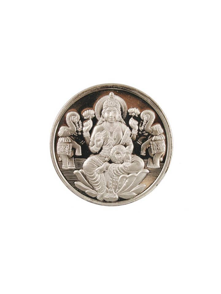 LAXMI JI SILVER COIN 100GMS for wholesale by Ancientveda