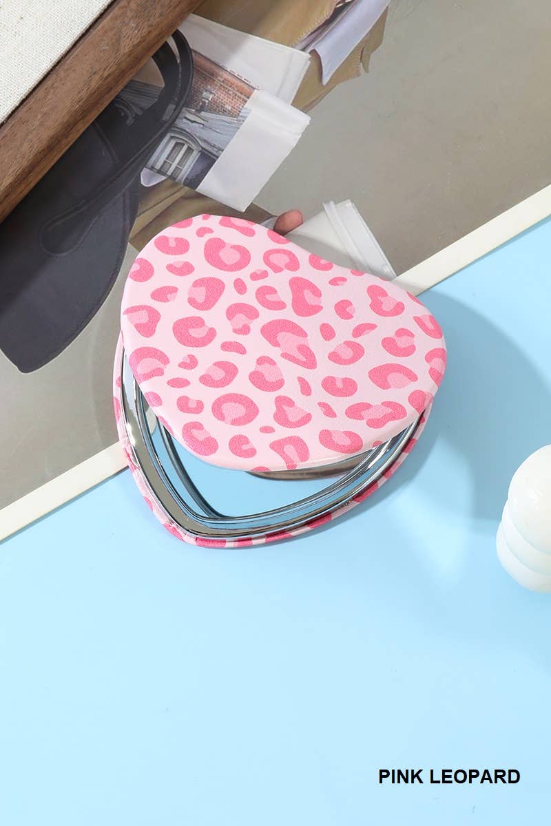 42POPS - Wholesale Makeup Mirror - 1014 Animal Pattern Double Sided Folding Mini Hand Mirror SI-28632