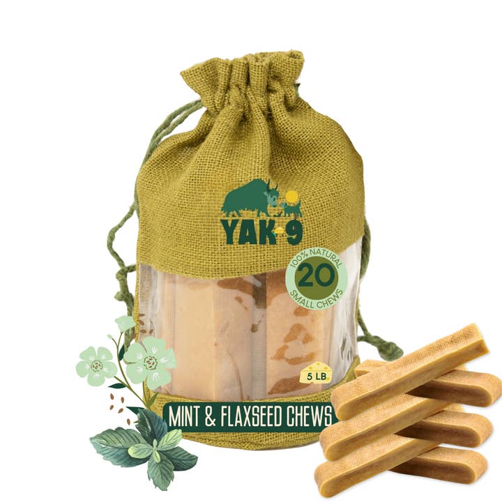 Yak9 - Bulk Flaxseed & Mint Yak Chews for Dogs - 5 pound for wholesale by Yak9 Chews