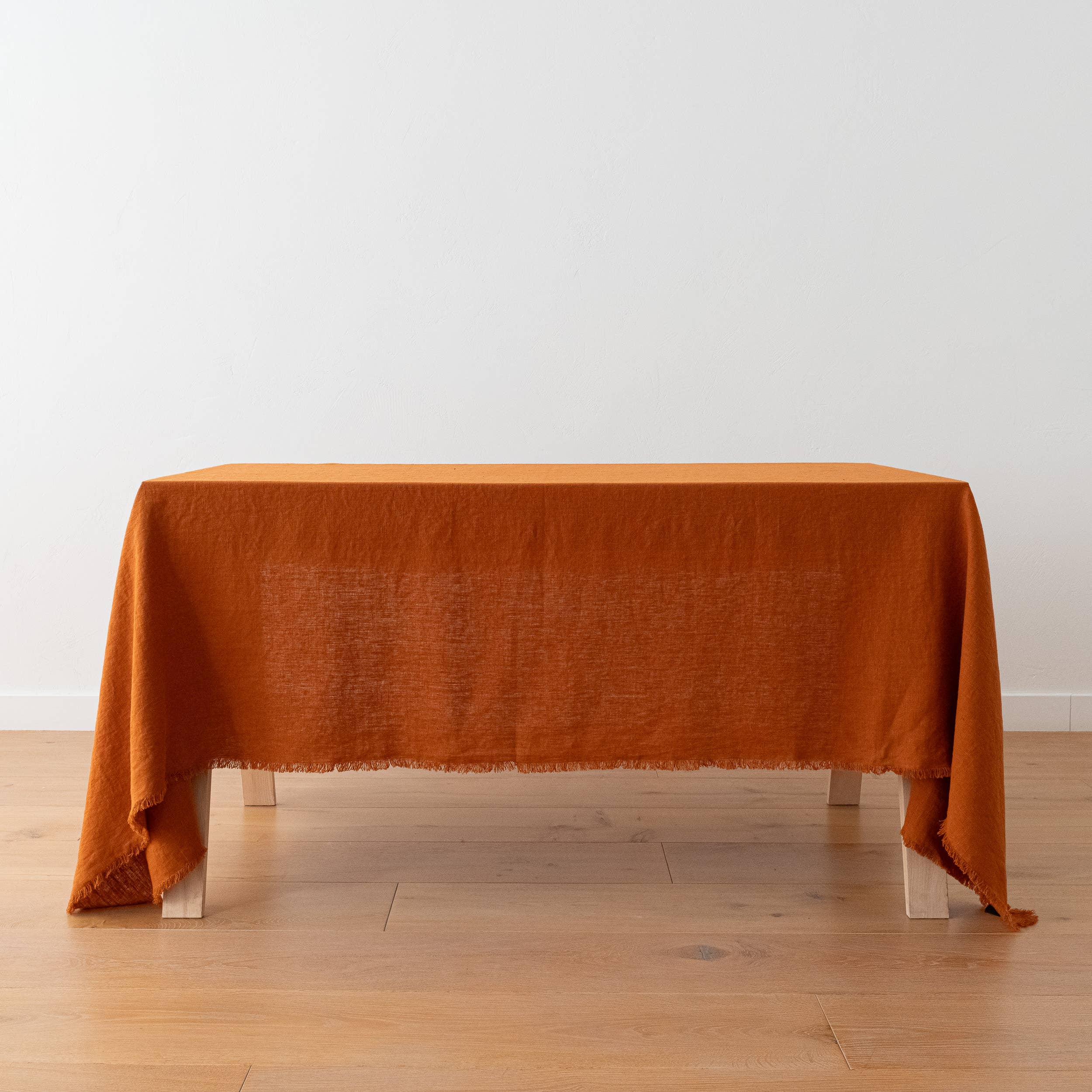 LinenMe - Vente Nappes - Nappe en lin Cinnamon Terra Fringe6